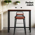 Artiss Bar Table and 2 Stools Set Kitchen Dining Cafe Pub Desk