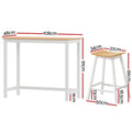 Artiss Bar Table & Stools Set Solid Wood Dining Kitchen Cafe Pub