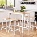 Artiss Bar Table & Stools Set Solid Wood Dining Kitchen Cafe Pub