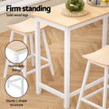 Artiss Bar Table & Stools Set Solid Wood Dining Kitchen Cafe Pub