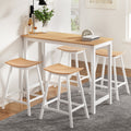 Artiss Bar Table & Stools Set Solid Wood Dining Kitchen Cafe Pub