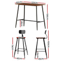 Artiss Bar Table Stools Set Dining Kitchen Cafe Pub Desk Chairs
