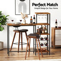 Artiss 3Pcs Bar Table and Stools Set Dining Table Solid Wood Kitchen Chairs Cafe Pub
