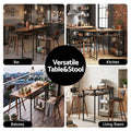 Artiss 3PCS Bar Table and Stools Set Dining Table Solid Wood Kitchen Chairs Cafe Pub