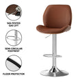 Artiss Bentwood Swivel Bar Stool Adjustable Brown Leather