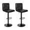Artiss 2x Bar Stools Gas Lift Kitchen Dining Chairs Black Leather