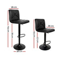 Artiss 2x Bar Stools Gas Lift Kitchen Dining Chairs Black Leather
