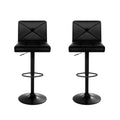 Artiss 2x Bar Stools Gas Lift Kitchen Dining Chairs Black Leather