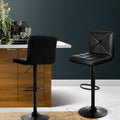 Artiss 2x Bar Stools Gas Lift Kitchen Dining Chairs Black Leather