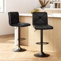 Artiss 2x Bar Stools Gas Lift Kitchen Dining Chairs Black Leather