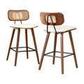 Artiss Bar Stools x2 Rattan Counter Kitchen Chairs PU Leather