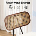 Artiss Bar Stools x2 Rattan Counter Kitchen Chairs PU Leather