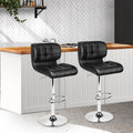 Artiss 2x Bar Stools Gas Lift Padded Leather Black