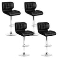 Artiss Bar Stools 4x Gas Lift Padded Leather Black