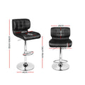 Artiss Bar Stools 4x Gas Lift Padded Leather Black