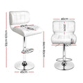 Artiss 2x Bar Stools Gas Lift Leather Padded White