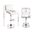 Artiss 2x Bar Stools Gas Lift Leather Padded White