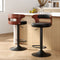 Artiss 2x Gas Lift Bar Stools Faux Leather Black