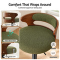 Artiss 2x Bar Stools Counter Chair Gas Lift Swivel Kitchen Bentwood Boucle Green