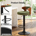 Artiss 2x Bar Stools Counter Chair Gas Lift Swivel Kitchen Bentwood Boucle Green