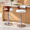 Artiss 2x Bar Stools Counter Chair Kitchen Bentwood Gas Lift PU Leather White