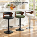 Artiss 2x Bar Stools Counter Chair Kitchen Bentwood Gas Lift PU Leather White