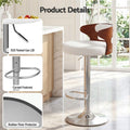 Artiss 4x Bar Stools Counter Chair Kitchen Bentwood Gas Lift PU Leather White
