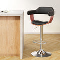 Artiss Bar Stools Gas Lift Leather Armrest Black