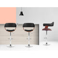 Artiss Bar Stools Gas Lift Leather Armrest Black