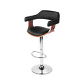 Artiss Bar Stools Gas Lift Leather Armrest Black