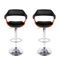 Artiss 2x Bar Stools Gas Lift Leather Armrest Black