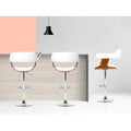 Artiss 2x Bar Stools Gas Lift Leather White Armrest
