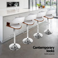 Artiss Bar Stools X3 Kitchen Counter Chair Gas Lift Swivel PU Selina White