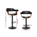 Artiss Bar Stools Gas Lift Leather Armrest Black