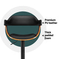Artiss 4x Bar Stools Gas Lift Leather w/Armrest All Black