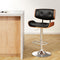 Artiss Bar Stools Gas Lift Leather Black 75cm