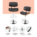 Artiss Bar Stools Gas Lift Leather Black 75cm