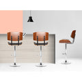 Artiss Bar Stools Gas Lift Leather Black 75cm