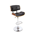 Artiss Bar Stools Gas Lift Leather Black 75cm