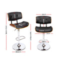 Artiss 2x Gas Lift Bar Stools Leather Black