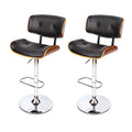 Artiss 2x Gas Lift Bar Stools Leather Black