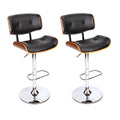 Artiss 2x Gas Lift Bar Stools Leather Black