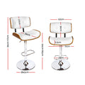 Artiss Bar Stool Gas Lift White Leather