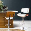 Artiss Bar Stool Gas Lift White Leather