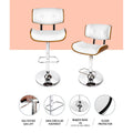 Artiss Bar Stools 2 Piece Gas Lift White Leather