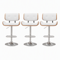 Artiss Bar Stools X3 Kitchen Counter Chair Gas Lift Swivel PU Cherry White