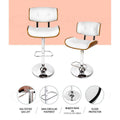 Artiss Bar Stools X3 Kitchen Counter Chair Gas Lift Swivel PU Cherry White