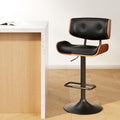 Artiss Bar Stools Gas Lift Black Leather