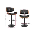 Artiss Bar Stools Gas Lift Black Leather