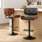 Artiss Bar Stools Gas Lift Leather Black 2x